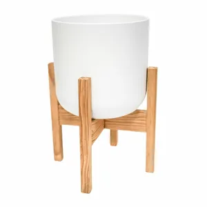 Ivyline Lisbon White Pot and Stand - Large - image 2