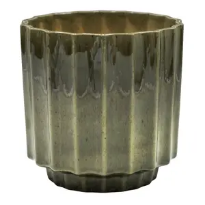 Ivyline Lugano Green Reactive Glaze Planter - Medium - image 1