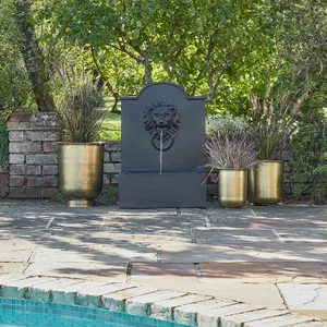 Ivyline Luxury Lion Water Feature - Granite