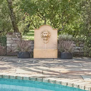 Ivyline Luxury Lion Water Feature - Sandstone