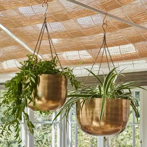 Ivyline Mayfair Hanging Planter - Antique Brass