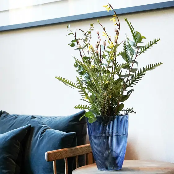 Ivyline Navy Ribbed Tall Vase - image 1