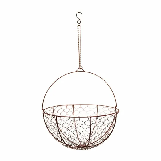 Ivyline Netted Hanging Bronze Basket Planter