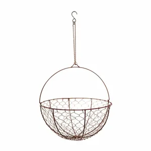 Ivyline Netted Hanging Bronze Basket Planter