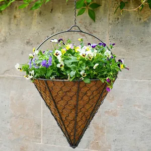 Ivyline Netted Hanging Bronze Cone Planter