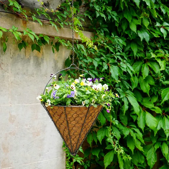 Ivyline Netted Hanging Zinc Cone Planter - image 1