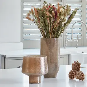 Ivyline Opulent Tall Curved Gold Vase