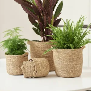 Ivyline Otto Natural Woven Basket Planter 28cm - image 2