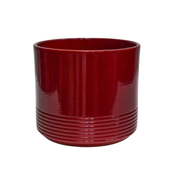 Ivyline Poinsettia Straight Sided Planter - Wine Red - image 2