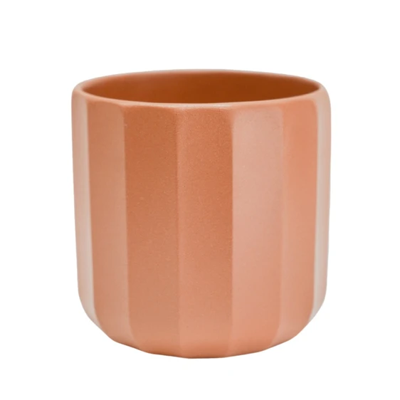 Ivyline Positano Burnt Orange Geo Planter - Medium - image 1