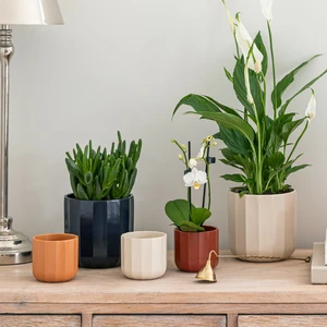 Ivyline Positano Burnt Orange Geo Planter - Medium - image 2
