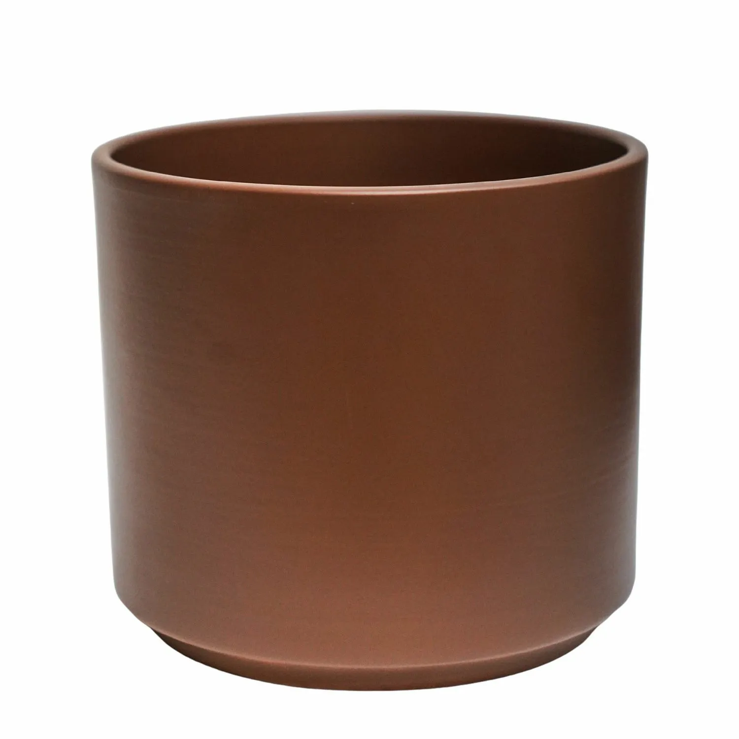 Pot De Fleurs Céramique Ivyline Moka 14x14 Cm - Émaillé Réactif, Imperméable, Design Moderne