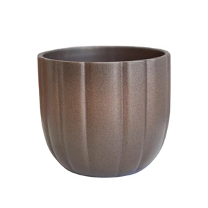 Ivyline Pumpkin Ridged Planter - Bronze - image 3