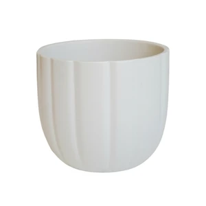 Ivyline Pumpkin Ridged Planter - White - image 2