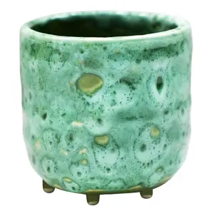 Ivyline Reactive Glaze Emerald Planter On Foot - image 2