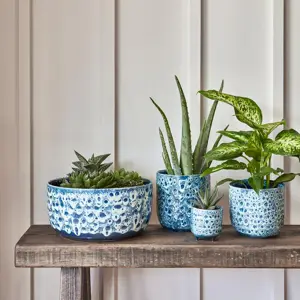 Ivyline Reactive Glaze Sapphire Planter On Foot - image 2