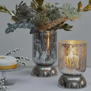 Ivyline Regency Silver Tiered Vase 23cm - image 1