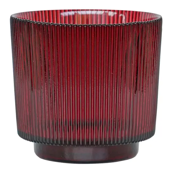 Ivyline Ribbed Burgundy Candle Holder - Small - image 2