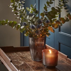 Ivyline Ribbed Charcoal Candle Holder - Small - image 2