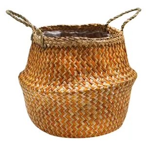 Ivyline Seagrass Chevron Amber Lined Basket - image 2