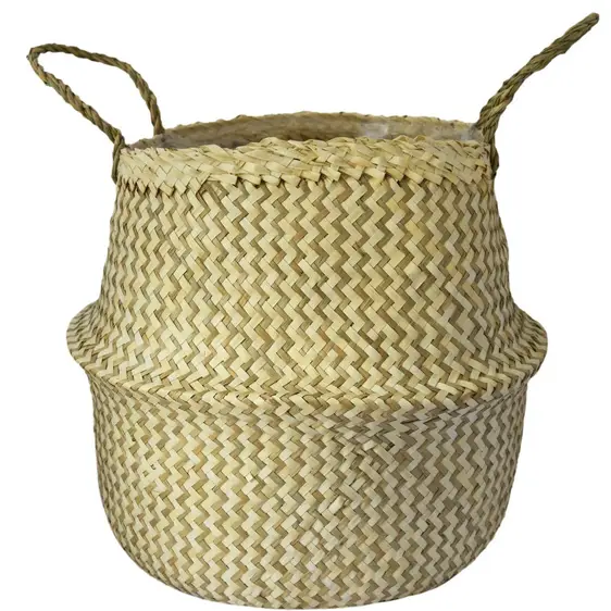 Ivyline Seagrass Chevron White Lined Basket - image 2