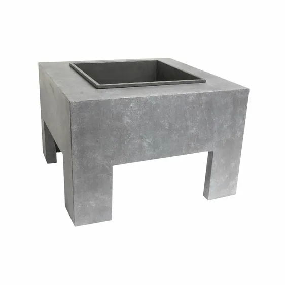 Ivyline Square Firebowl on Console - Cement - image 2