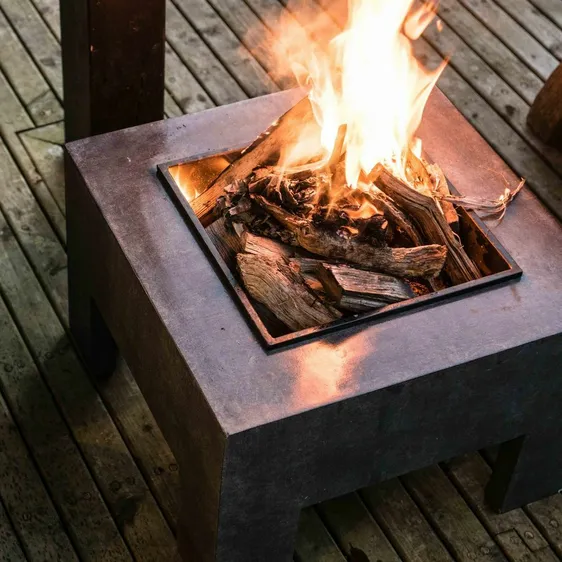 Ivyline Square Firebowl on Console - Granite - image 1