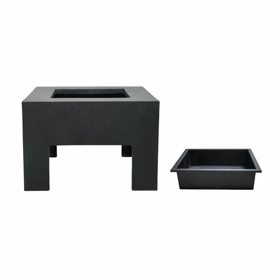 Ivyline Square Firebowl on Console - Granite - image 3