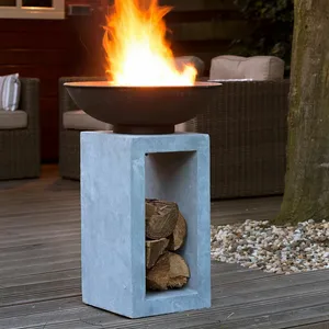 Ivyline Tall Garden Firebowl on Square Console - image 1