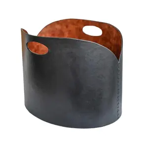Ivyline Black Faux Leather Log Bucket - image 1