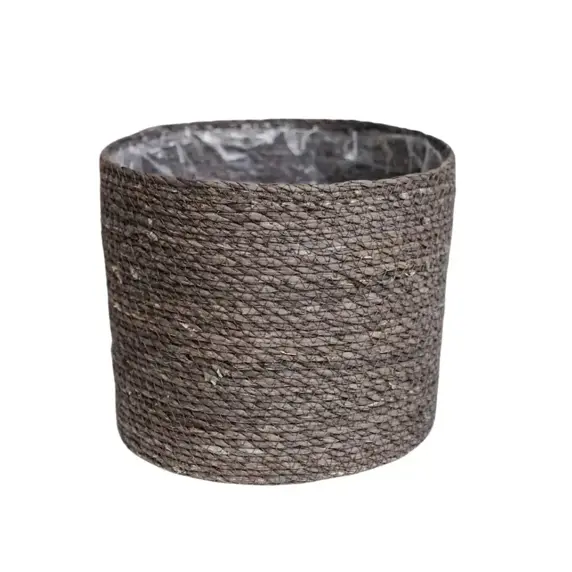Ivyline Theo Grey Basket Planter 13cm - image 1