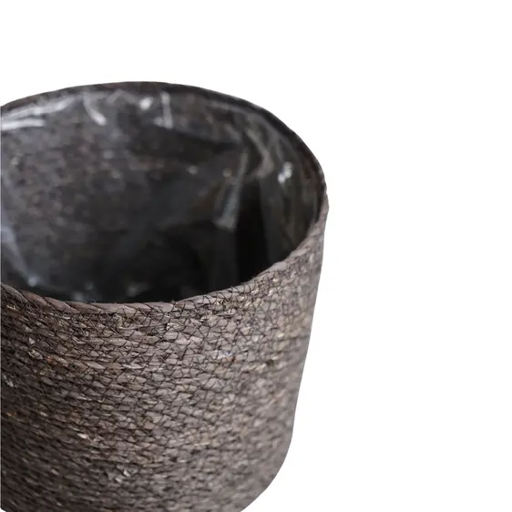 Ivyline Theo Grey Basket Planter 13cm - image 1