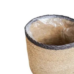 Ivyline Theo Grey Rim Basket Planter 17cm - image 2