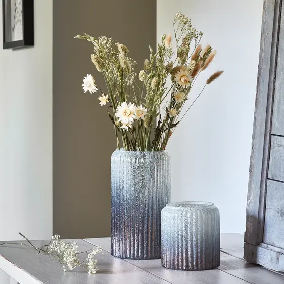 Ivyline Verre Ribbed Atlantic Blue Planter Ø15cm - image 1