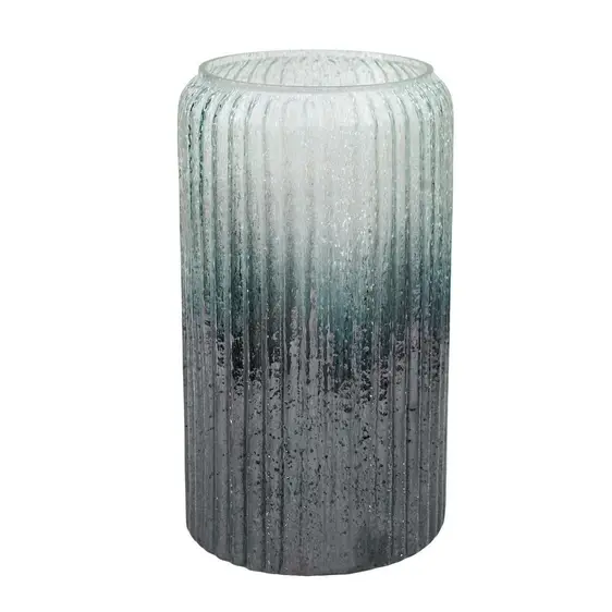 Ivyline Verre Tall Ribbed Atlantic Blue Vase - image 2