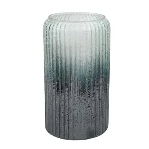 Ivyline Verre Tall Ribbed Atlantic Blue Vase - image 2