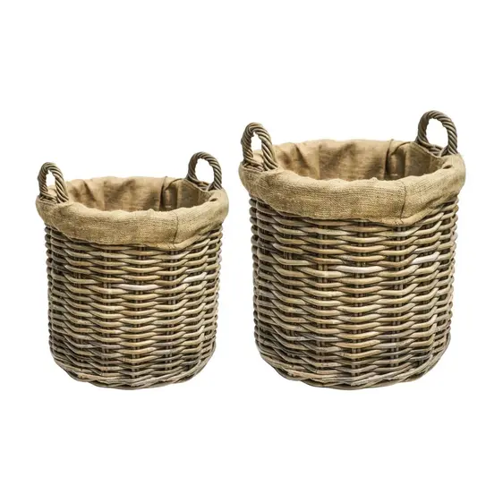 Ivyline Wicker Round Log Basket Set - image 2
