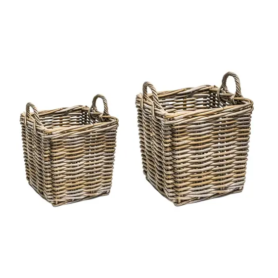 Ivyline Wicker Square Log Basket Set - image 2