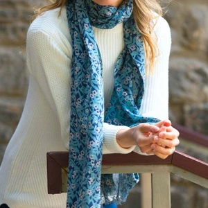 Jacquard Print Scarf - Teal