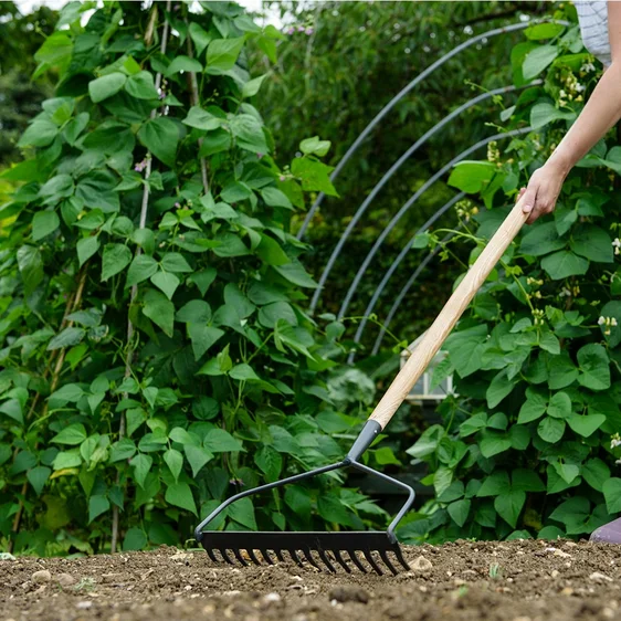 Kent & Stowe Carbon Steel Long Handled Soil Rake