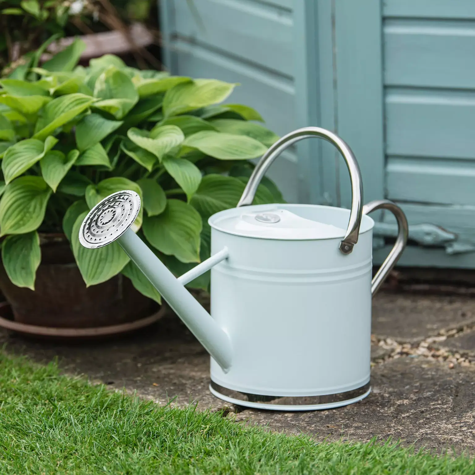 Kent & Stowe Cream Metal Watering Can Cowell's Garden Centre