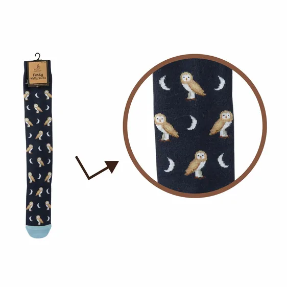 Ladies Barn Owl Welly Socks