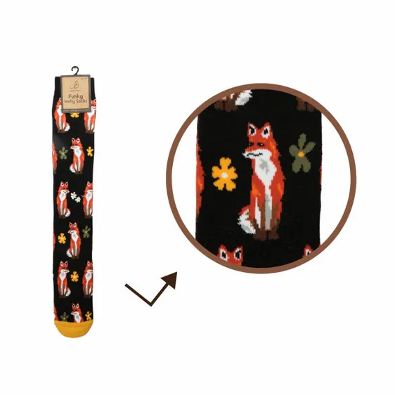 Ladies Cunning Fox Welly Socks