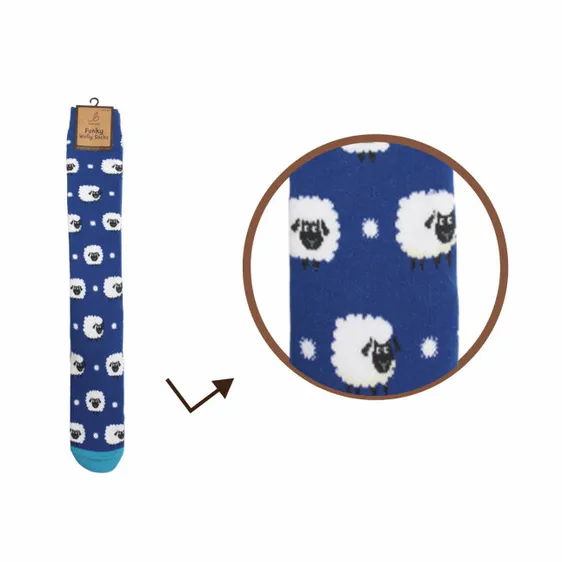 Ladies Cute Sheep Welly Socks