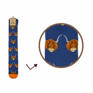 Ladies Highland Cow Welly Socks