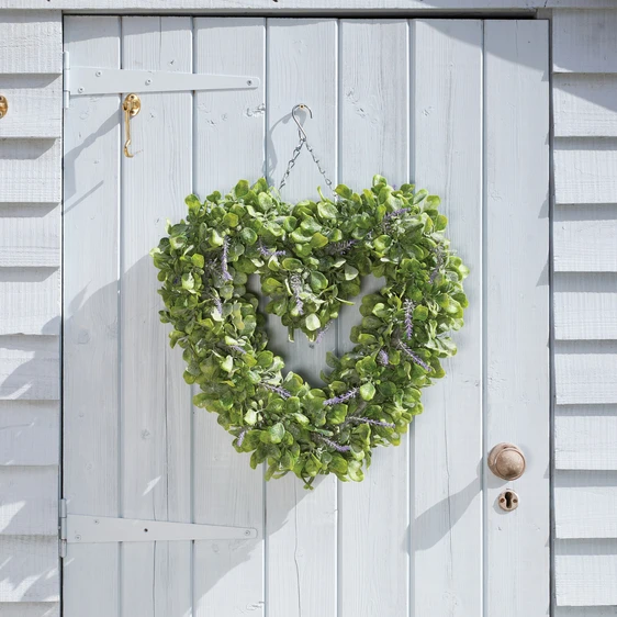 Lavender Heart Artificial Wreath