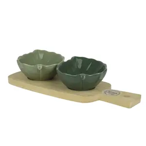 Leaf Design 3 Piece Serving Set
