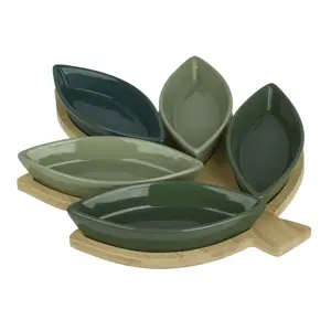 Leaf Design 6 Piece Serving Set