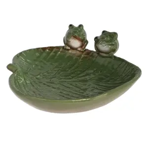 Leaf & Frogs Bird Bath