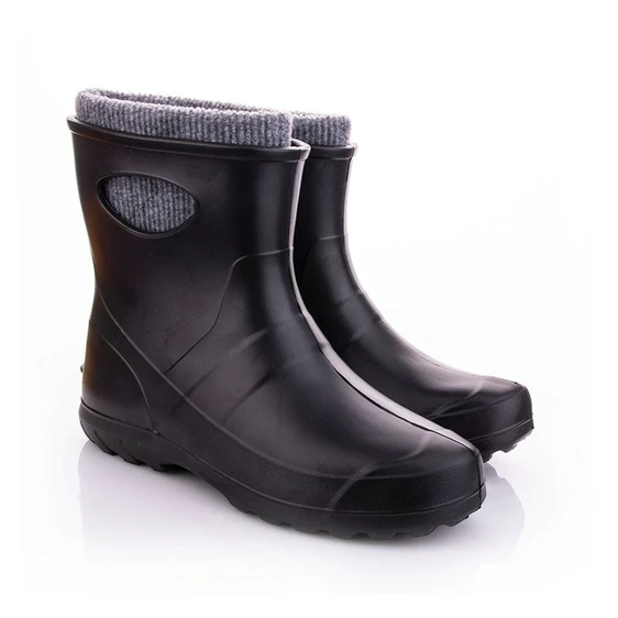 Leon Ultralight Ladies Black Ankle Wellies - UK 8